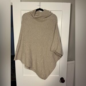 J. Jill One Size Pancho Sweater Knit Beige